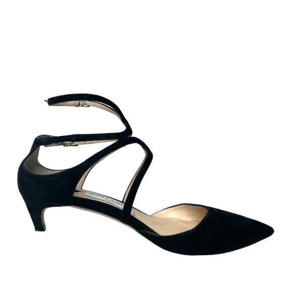 Jimmy Choo Black Suede Kitten Heels Sz37 - Picture 3 of 6